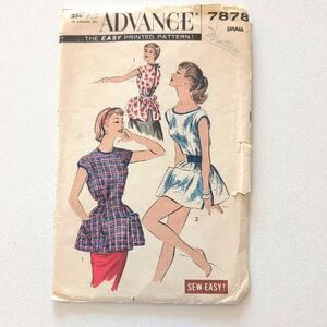 Vintage Pattern- Cobbler Apron Or Poncho. Advance 7878. Small